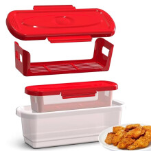 Batterij Vis Breader Schudkom met Breading Schudtray met Deksel Schudder voor Het Frituren van Kippenvleugels Uienringen Groenten A