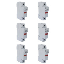6X 1P RT18-32X Fuse Holder AC 380V 32A 1 Pole 10x38mm DIN Rail Mount Fuse Holder Base