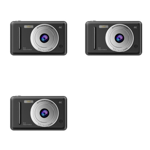 3X 4K Digital Camera Retro CCD Camera Entry-Level Camera Dual Camera Flash 50 Million Pixels Auto Focus Camera,C