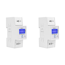 2X Digital Single Phase Meter 5-80A 230V 50Hz DDS015 35mm DIN Rail Mount with Clear Display Backlight