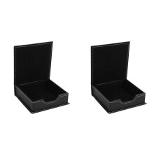 2X Boîte à Mémos en Cuir Synthétique, Organiseur de Bureau, Porte-Cartes, Porte-Notes, Boîte de Rangement pour Notes Autocollantes, Fournitures