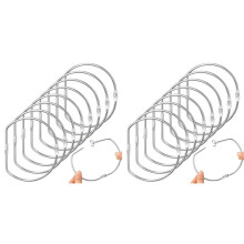 16 Anneaux de Reliure en Forme de D pour Classeur à Feuilles Mobiles de 10 cm, Grands Porte-Clés en Acier Nickelé pour la Maison et le Bureau