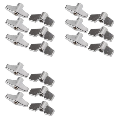18X Trumset Fasta Vingmuttrar T-Typ Stativmutter Cymbalbricka Byte Av Slaginstrumentdelar