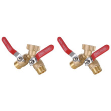 2X Hose Splitter Full Flow,Brass Hose Splitter 2 Way Heavy Duty,Garden Hose Y Valve Hose Splitter 3/4in GHT Threads