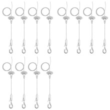 Lot de 12 Câbles de Suspension pour Panneau de Plafond de 1,8 M, Câble de Suspension Réglable de 2 M avec Crochet, Câble de Fixation Murale