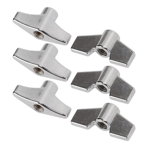 18X Trumset Fasta Vingmuttrar T-Typ Stativmutter Cymbalbricka Byte Av Slaginstrumentdelar 1