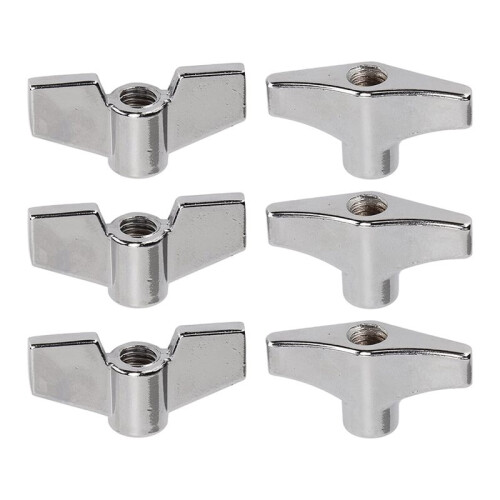 18X Trumset Fasta Vingmuttrar T-Typ Stativmutter Cymbalbricka Byte Av Slaginstrumentdelar 2