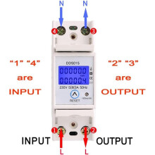 2X Digital Single Phase Meter 5-80A 230V 50Hz DDS015 35mm DIN Rail Mount with Clear Display Backlight