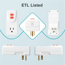 2X GFCI Adapter 15 Amp 3 Prongs Grounded,GFCI Plug Portable Plug-in Ground Fault Circuit Interrupter US Plug