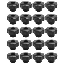 20X M10 10mm Dia Thread Black Plastic Star Clamping Knob Grip