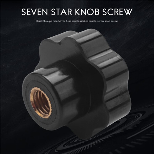 20X M10 10mm Dia Thread Black Plastic Star  Clamping Knob Grip 2