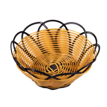 7 Inch Plastic Gevlochten Mand Fruit Groente Koekjes Containerhouder Zwart & Oranje