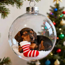 (Dog)Natures Birds Crystal Glass Christmas Tree Decorations With Metal Material For Display Festive