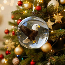 (Eagle) Birds Natures Crystal Glass Christmas Tree Decorations With Metal Material For Festive Display