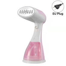 (Pink EU)Clothes Steamer Portable Handheld Iron Home Vertical Garment Steamers Machine Steam