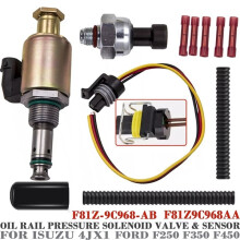 Fit For ISUZU 4JX1 OIL RAIL PRESSURE SOLENOID VALVE & SENSOR Fit For F250 F350 F450