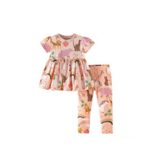 (140cm) Children Summer Spring Pajama Set With Cotton Fabric Breathable Girls Comfort