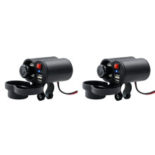 2X Motorrad Usb Ladegerät Telefon 12V Zigarre Feuerzeug Sockel Dual Usb Motorrad Feuerzeug Sockel Ladegerät Wasserdicht