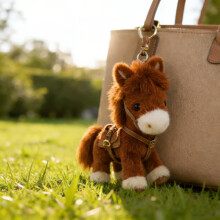 (Brown)Plush Pony Keyring With Bright Colors And Gift Box For Daily Use Collectors And