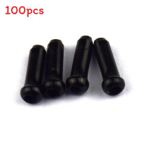 (Black)100 Pcs Aluminum Mountain Bicycles Brake Cable Tip Bike Cable Gears Wire Cap End