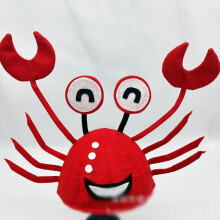 (Style B) Crab Hats Red Funny Childrens Adult Headwear Props Festival Party