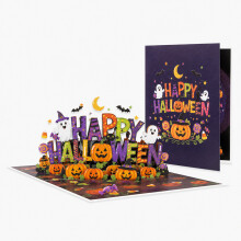 (Pumpkin)Carte de voeux crâne citrouille avec style vintage pour invitations fête Halloween célébrations et