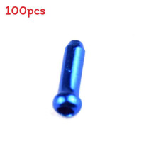 (Blue)100 pièces embout de câble de frein pour vélos de montagne en aluminium engrenages de câble de vélo embout de fil