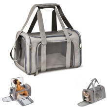 Foldable Pet Travel Bag – Lightweight Carrier with Mesh Shoulder Strap & Zipper