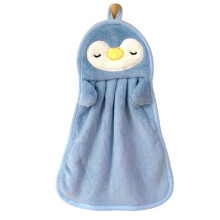 Handtuch für AufhäNgen, SaugfäHiges Baby-Handtuch, Niedliche Pinguin-Ente, Hautfreundlich, Weich, für Kinder, Blau