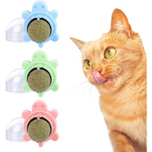 Catnip Balls – 3-Pack 360 Self-Adhesive Edible Catnip Balls for Wall Mounting