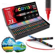 FLYSEA Marqueurs Peinture Acrylique, Lot de 72 Couleurs, Pointe Pinceau Doux pour Loisirs Créatifs Professionnels