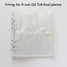 (Transparent White,5in)Album Foglie Sciolte Clip Colore Trasparente Scintillante 6 Fori Bambini Regali Compleanno