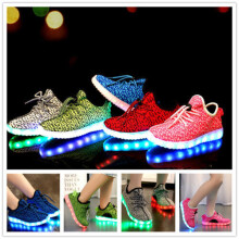 (White,26Foot Length16.5cm)Led Luminous Sneakers Usb Charge Children Low Cut Shoes Fashion Gift Casual