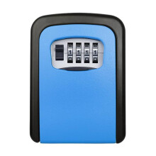 (Blue)Wall Mounted Key Safe Box Construction Site Home No Drill Storage Door Peephole