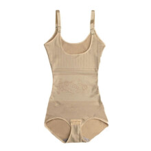 (Beige,2XL)Underbust Bodysuit Shapewear Trainer Shaper Women Underwear Clothing Washable