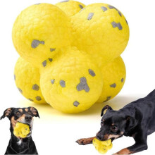 Indestructible Dog Ball – Elastic Random Rebound Chew Toy (Yellow)