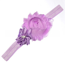 (LightViolet)Faixa de cabelo infantil com tecido flor e estilo geométrico para decoração de cabelo de bebê