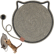 Natural Cotton Rope Cat Scratching Mat – Round Dual Scratching Pad (43 x 43 cm)
