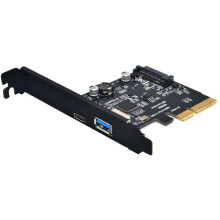 PCIe X1-Schnittstelle, USB 3.2 Gen 2 Typ-A + Typ-C Erweiterungskarte, PCI Express Erweiterungskarte mit Asmedia Chipsatz 3142, 1 Stück