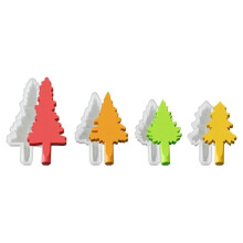 4pcs Christmas Tree Candle Molds, Tree Shape Silicone Molds with Base DIY Xmas Candlesticks Aromatherapy Wax Plaster