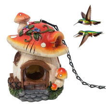 Bird Houses for Outside, House, Mushroom Shaped Hanging Birdhouse for Garden Yard Patio Decor