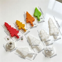 4pcs Christmas Tree Candle Molds, Tree Shape Silicone Molds with Base DIY Xmas Candlesticks Aromatherapy Wax Plaster