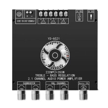 Placa Amplificadora Digital 220W+220W+350W 2.1 Canais TPA3251, Módulo de Áudio para Subwoofer de Alta Potência YS-AS21