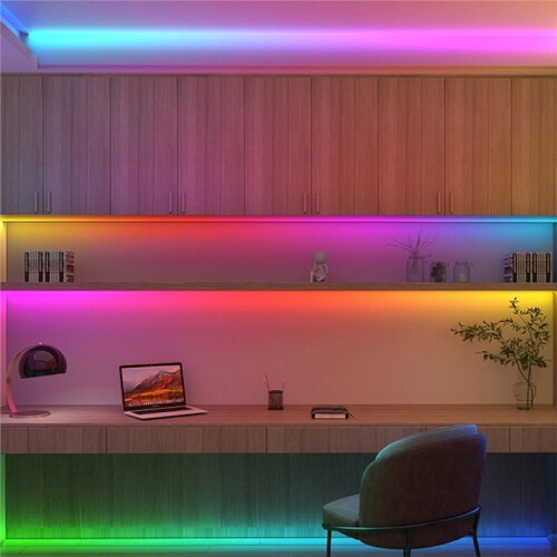 Dimmable RGB Under Cabinet Light with 24Key Remote DC5V 2W USB Powered Ceiling Lighting for Kitchen Wardrobe Bar 2