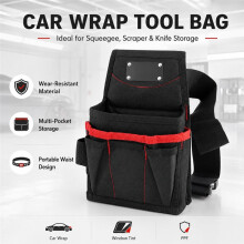 Oxford Tool Waist Bag with Belt - Auto Wrap Vinyl PPF Squeegee Holder Window Tinting Tool Organizer Auto Tool Holder