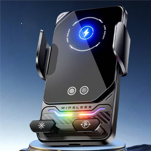 Carregador Sem Fio para Celular de 15 W com Sensor Automático e Luz RGB, Compatível com A Maioria Dos Celulares. 1