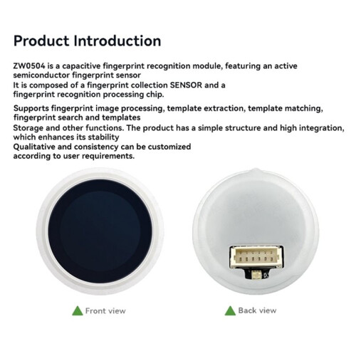 ZW0504 Fingerprint Recognition Module Low-Cost Capacitive Touch Fingerprint Sensor for Door Access Lock