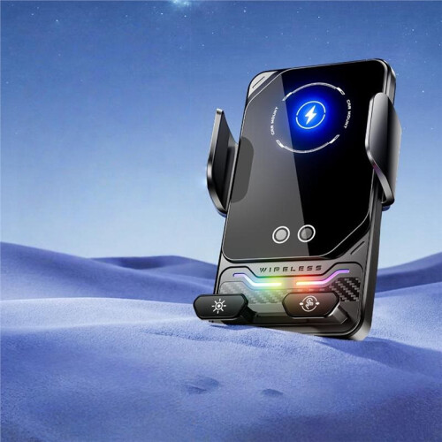 Carregador Sem Fio para Celular de 15 W com Sensor Automático e Luz RGB, Compatível com A Maioria Dos Celulares. 2