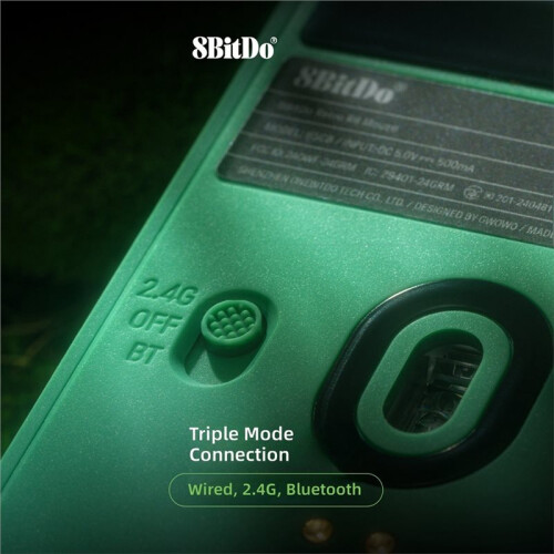 8BitDo Retro R8 Mouse with Charging Dock Wireless Gaming Mice with 4K Polling Rate Programmable Buttons Micro Switches