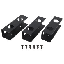 3 Pcs Metal Under Desk Laptop Holder Mount with Screw,Under Desk Laptop Mount Bracket,Add Under Table Laptop,Black